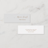 暖色シルバーグレーグラデーションスクリプトスタッドイヤリングディスプレイ スキニー名刺 (正面/裏面)