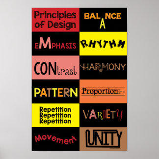 暖色デザインの原則 ポスター