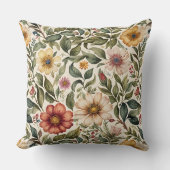 暖色バラ植物学 クッション (正面)