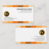 暖色パレットのストライプ人材募集 名刺 (正面/裏面)