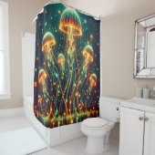 「暖色光：クラゲの輝き」 シャワーカーテン (インサイチュ)