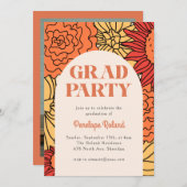 暖色大型フローラアーチ 招待状 (正面/裏面)