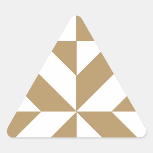 暖色幾何学模様Decoキューブパターン 三角形シール (正面)