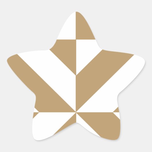 暖色幾何学模様Decoキューブパターン 星シール (正面)