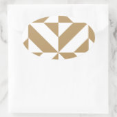 暖色幾何学模様Decoキューブパターン 楕円形シール (バッグ)