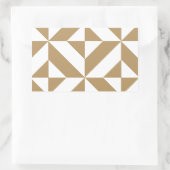 暖色幾何学模様Decoキューブパターン 長方形シール (バッグ)