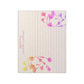 暖色水彩花が並ぶ ノートパッド (回転)