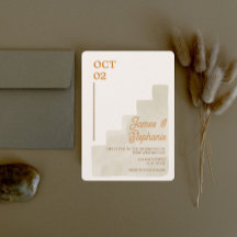 暖色牧場の結婚結婚式招待状