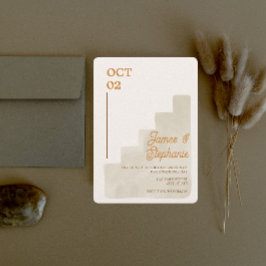 暖色牧場の結婚結婚式招待状 招待状