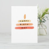 暖色蝋燭の誕生日カード サンキューカード (スタンド正面)
