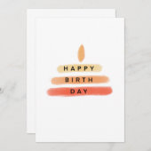 暖色蝋燭の誕生日カード サンキューカード (正面/裏面)