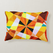 暖色角度クール幾何形状 アクセントクッション (裏面)