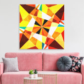 暖色角度クール幾何形状 キャンバスプリント (インサイチュ (リビング))
