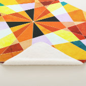 暖色角度クール幾何形状 シェルパブランケット (3/4)