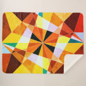 暖色角度クール幾何形状 シェルパブランケット (正面(横))