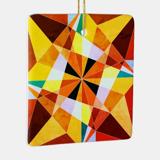 暖色角度クール幾何形状 セラミックオーナメント (右)