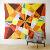 暖色角度クール幾何形状 タペストリー (インサイチュ(横))