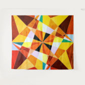 暖色角度クール幾何形状 タペストリー (正面(横))