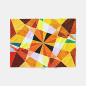 暖色角度クール幾何形状 フリースブランケット (正面(横))