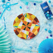 暖色角度クール幾何形状 ペーパープレート (パーティー)