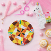 暖色角度クール幾何形状 ペーパープレート (パーティー)