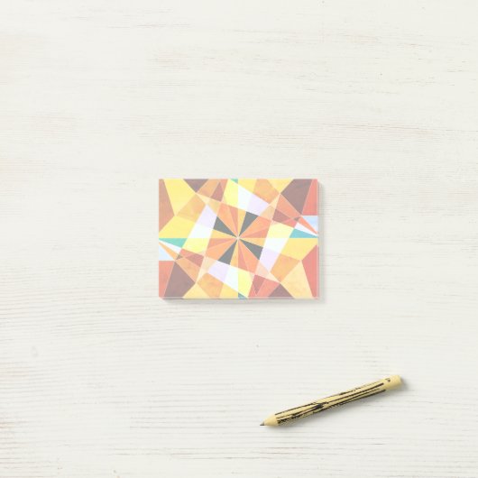 暖色角度クール幾何形状 ポストイット (デスク上)