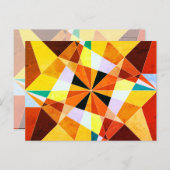 暖色角度クール幾何形状 ポストカード (正面/裏面)