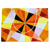 暖色角度クール幾何形状 ラージペーパーバッグ (正面)