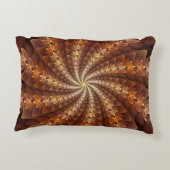 暖色、フラクタルトリップ（幻覚体験）のようなアモダンートパターン アクセントクッション (裏面)