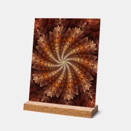 暖色、フラクタルトリップ（幻覚体験）のようなアモダンートパターン アクリルサイン