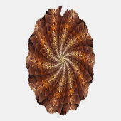 暖色、フラクタルトリップ（幻覚体験）のようなアモダンートパターン オーナメントカード (右)