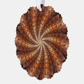 暖色、フラクタルトリップ（幻覚体験）のようなアモダンートパターン オーナメントカード (左)