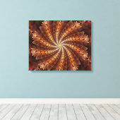 暖色、フラクタルトリップ（幻覚体験）のようなアモダンートパターン キャンバスプリント (インサイチュ (ウッドフロア))