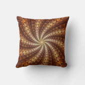 暖色、フラクタルトリップ（幻覚体験）のようなアモダンートパターン クッション (裏面)