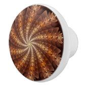 暖色、フラクタルトリップ（幻覚体験）のようなアモダンートパターン セラミックノブ (右)