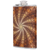 暖色、フラクタルトリップ（幻覚体験）のようなアモダンートパターン フラスク (左)