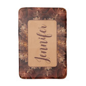 暖色、フラクタルトリップ(幻覚体験)のようなパタモダンーン名 バスマット (正面縦)