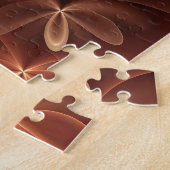 暖色、抽象芸術モダンフラクタルアートパターン ジグソーパズル (側面)