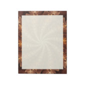 暖色、抽象芸術モダンフラクタルアートパターン ノートパッド (回転)