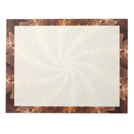 暖色、抽象芸術モダンフラクタルアートパターン ノートパッド