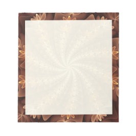 暖色、抽象芸術モダンフラクタルアートパターン ノートパッド