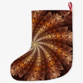 暖色、抽象芸術モダンフラクタルアート名 ラージクリスマスストッキング (裏面)
