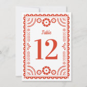 暖赤パペル結婚ピカドのテーブル番号 招待状 (裏面)