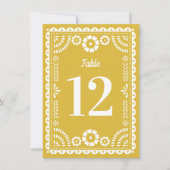 暖黄パペル結婚ピカドのテーブル番号 招待状 (正面)