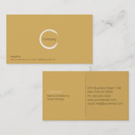 暖黄色の名刺 名刺 (正面/裏面)