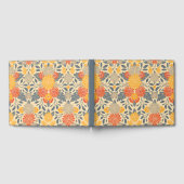 暖黄、オレンジ、青のフローラ ゲストブック (全面)