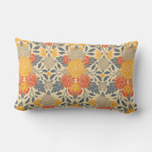 暖黄、オレンジ、青のフローラ ランバークッション (裏面)