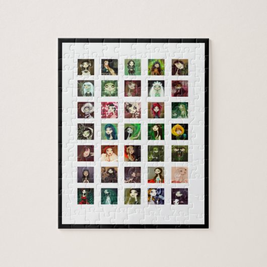 暗いおとぎ話のキャラクターのコラージュ ジグソーパズル (縦)