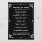 暗いおとぎ話の物語の本の結婚式プログラム プログラム (裏面)