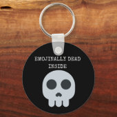 暗いおもしろいスカル絵文字 キーホルダー (正面)